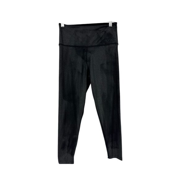 Leggings Small Pink Victoria's Secret Black shiny metallic womens - Picture 2 of 7